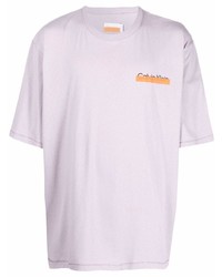 hellviolettes T-Shirt mit einem Rundhalsausschnitt von Heron Preston for Calvin Klein