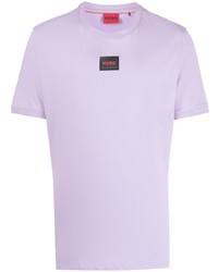 hellviolettes T-Shirt mit einem Rundhalsausschnitt von Hugo