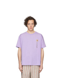 hellviolettes T-Shirt mit einem Rundhalsausschnitt von Jacquemus