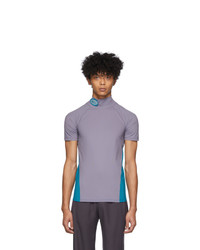 hellviolettes T-Shirt mit einem Rundhalsausschnitt von Keenkee