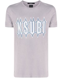 hellviolettes T-Shirt mit einem Rundhalsausschnitt von Ksubi