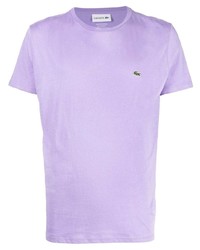 hellviolettes T-Shirt mit einem Rundhalsausschnitt von Lacoste