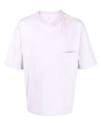 hellviolettes T-Shirt mit einem Rundhalsausschnitt von Lemaire