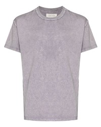 hellviolettes T-Shirt mit einem Rundhalsausschnitt von Les Tien