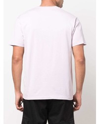 hellviolettes T-Shirt mit einem Rundhalsausschnitt von Stone Island