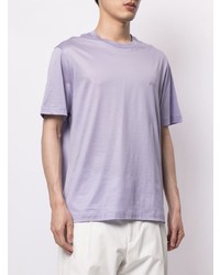 hellviolettes T-Shirt mit einem Rundhalsausschnitt von Brioni