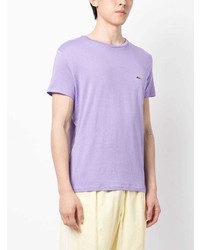 hellviolettes T-Shirt mit einem Rundhalsausschnitt von Lacoste