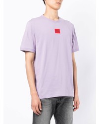 hellviolettes T-Shirt mit einem Rundhalsausschnitt von BOSS