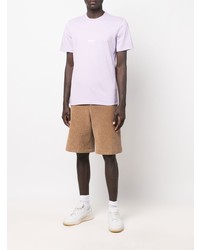 hellviolettes T-Shirt mit einem Rundhalsausschnitt von MSGM