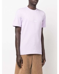 hellviolettes T-Shirt mit einem Rundhalsausschnitt von MSGM