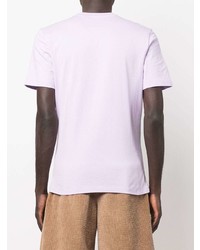 hellviolettes T-Shirt mit einem Rundhalsausschnitt von MSGM