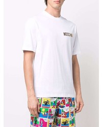 hellviolettes T-Shirt mit einem Rundhalsausschnitt von Moschino