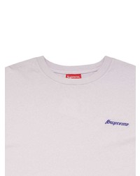 hellviolettes T-Shirt mit einem Rundhalsausschnitt von Supreme