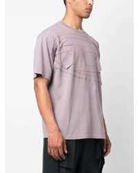 hellviolettes T-Shirt mit einem Rundhalsausschnitt von Diesel