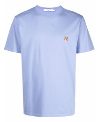 hellviolettes T-Shirt mit einem Rundhalsausschnitt von MAISON KITSUNÉ