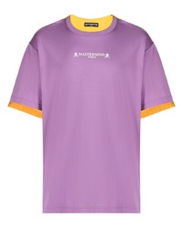 hellviolettes T-Shirt mit einem Rundhalsausschnitt von Mastermind Japan