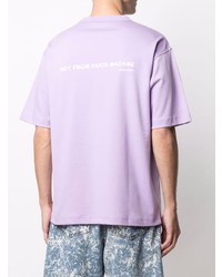 hellviolettes T-Shirt mit einem Rundhalsausschnitt von Drôle De Monsieur