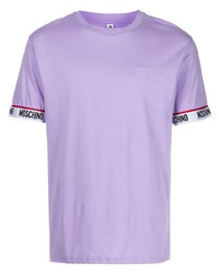hellviolettes T-Shirt mit einem Rundhalsausschnitt von Moschino