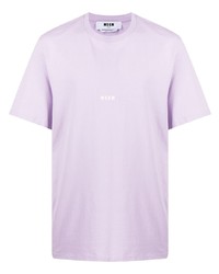 hellviolettes T-Shirt mit einem Rundhalsausschnitt von MSGM