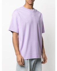 hellviolettes T-Shirt mit einem Rundhalsausschnitt von Drôle De Monsieur