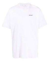 hellviolettes T-Shirt mit einem Rundhalsausschnitt von Off-White