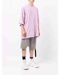 hellviolettes T-Shirt mit einem Rundhalsausschnitt von Rick Owens DRKSHDW