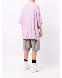 hellviolettes T-Shirt mit einem Rundhalsausschnitt von Rick Owens DRKSHDW