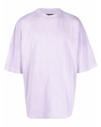 hellviolettes T-Shirt mit einem Rundhalsausschnitt von Palm Angels