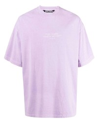 hellviolettes T-Shirt mit einem Rundhalsausschnitt von Palm Angels