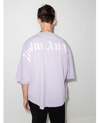 hellviolettes T-Shirt mit einem Rundhalsausschnitt von Palm Angels