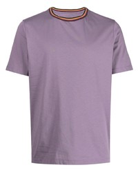 hellviolettes T-Shirt mit einem Rundhalsausschnitt von Paul Smith