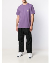 hellviolettes T-Shirt mit einem Rundhalsausschnitt von Carhartt WIP