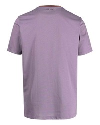 hellviolettes T-Shirt mit einem Rundhalsausschnitt von Paul Smith