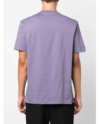 hellviolettes T-Shirt mit einem Rundhalsausschnitt von Calvin Klein