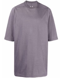 hellviolettes T-Shirt mit einem Rundhalsausschnitt von Rick Owens