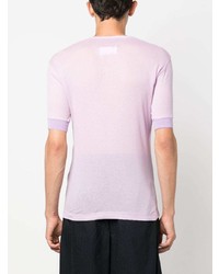 hellviolettes T-Shirt mit einem Rundhalsausschnitt von Maison Margiela