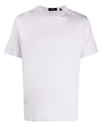 hellviolettes T-Shirt mit einem Rundhalsausschnitt von Theory