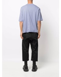 hellviolettes T-Shirt mit einem Rundhalsausschnitt von Rick Owens DRKSHDW