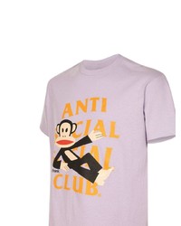 hellviolettes T-Shirt mit einem Rundhalsausschnitt von Anti Social Social Club