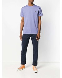 hellviolettes T-Shirt mit einem Rundhalsausschnitt von Ps By Paul Smith