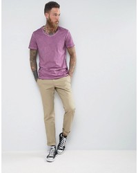 hellviolettes T-shirt von Weekday