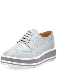 horizontal gestreifte Leder Oxford Schuhe