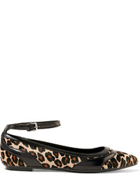 Leder Ballerinas mit Leopardenmuster