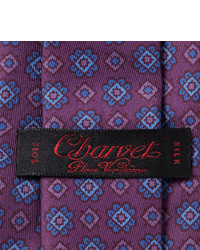 lila bedruckte Krawatte von Charvet