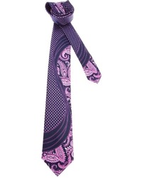 lila bedruckte Krawatte von Brioni