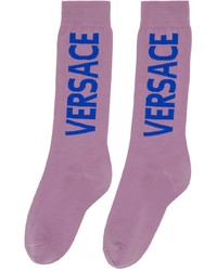 lila bedruckte Socken von Versace