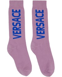 lila bedruckte Socken von Versace