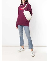 lila bedruckter Pullover mit einer Kapuze von Levi's