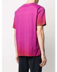 lila bedrucktes T-Shirt mit einem Rundhalsausschnitt von Paul Smith