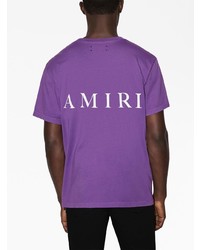 lila bedrucktes T-Shirt mit einem Rundhalsausschnitt von Amiri